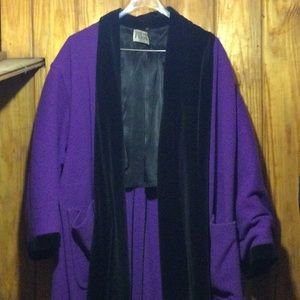 Gianfranco Ferre velvet and wool purple kimono coat head turner for sure!